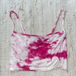 Tie Dye Pink Crop Tank Top